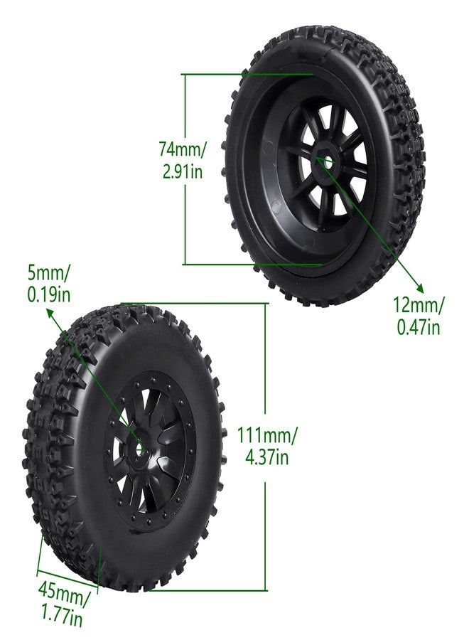 FriHobby Preglued 1/10 RC Short Course Truck Wheels and Tires 12mm Hex SCT Tires Compatible with Traxxas Slash 2WD Vxl 4x4 BL-2S Losi Blackout SC 22S SCT 2S-4S Brushless - Image 2
